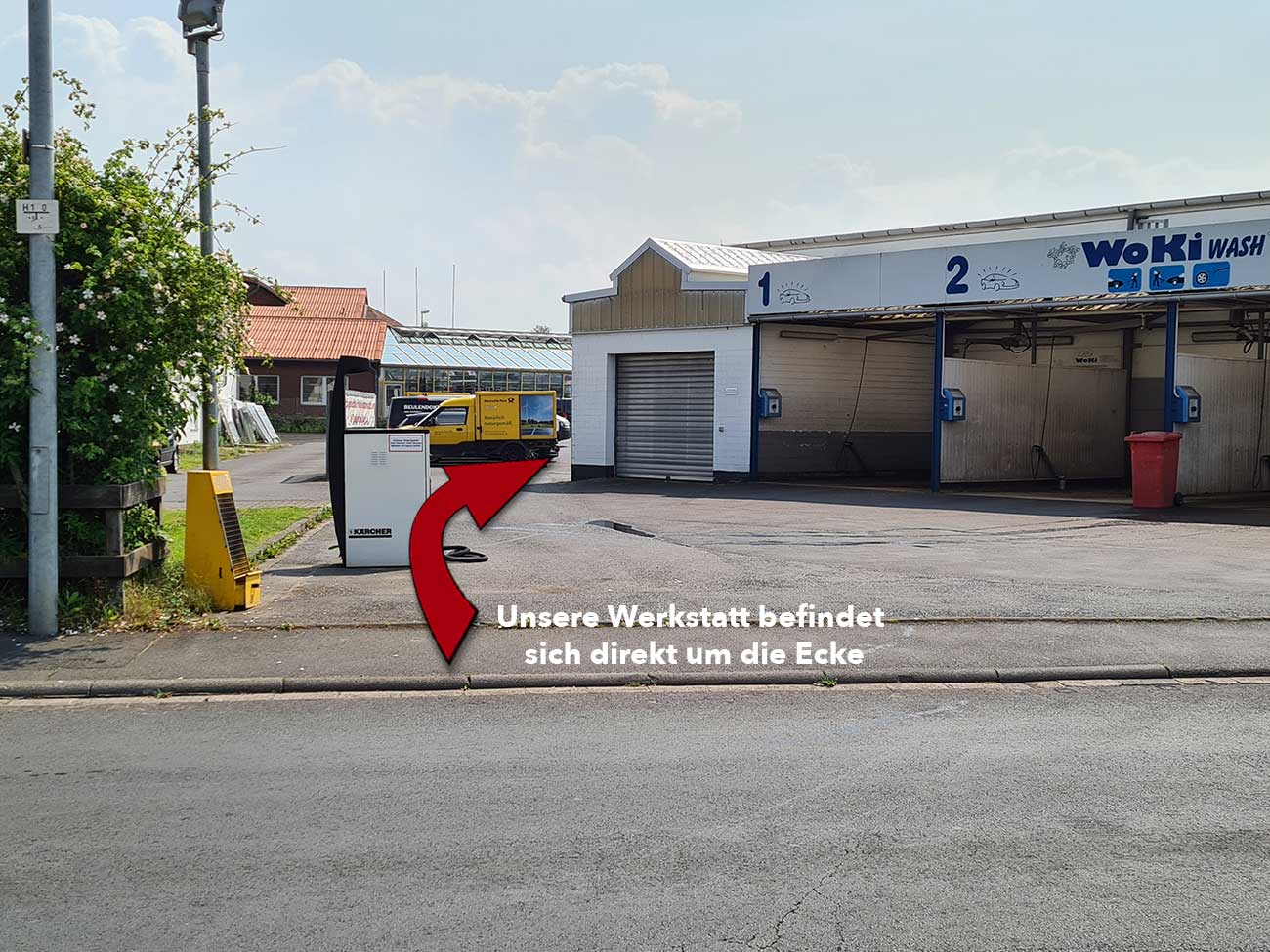 Zufahrt zur Werkstatt-Beulendoktor Kassel- Die Fahrzeug-Ambulanz